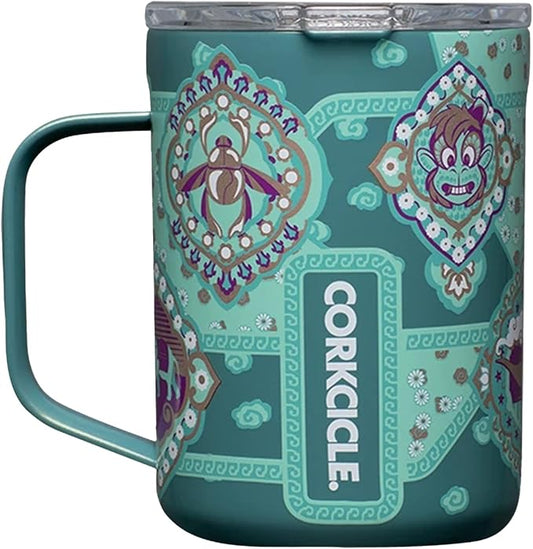 Corkcicle Disney Princess Coffee Mug - Stainless Steel Insulated Cup With Lid For Tea & Coffee - Durable Travel Mug - Eco-Friendly - BPA Free - Non-Slip Silicone Base - Easy Grip - 16 oz - Jasmine by Corkcicle
