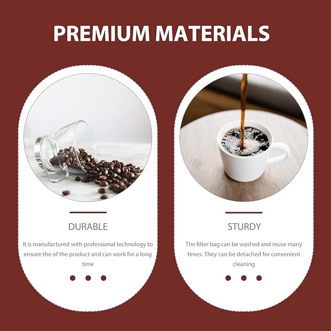 BESPORTBLE Reusable Cotton Coffee Filter Bag Large Mesh Multi-use Coffee Strainer Pouch for Tea and Milk Tea Brewing Washable and Portable with Red Handle for Home and Travel