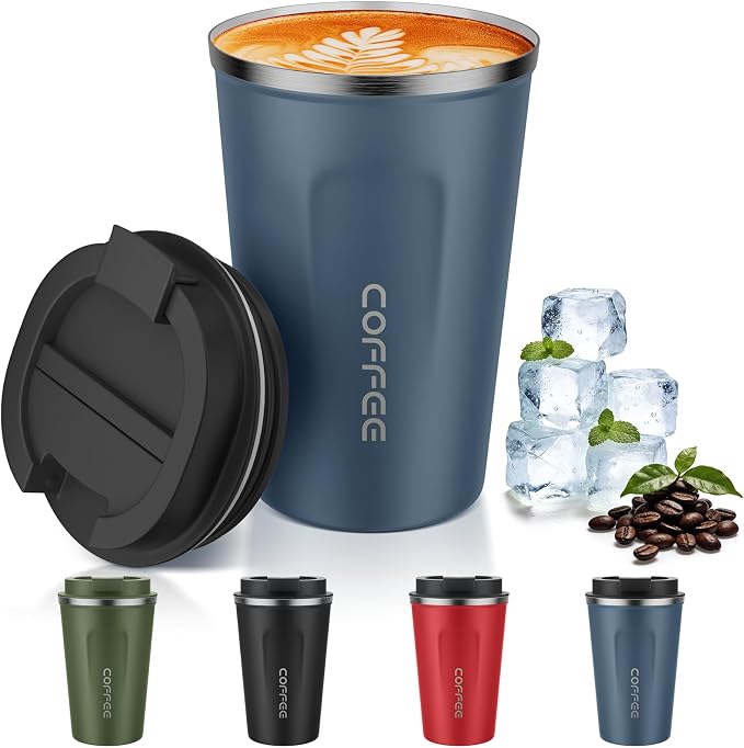 MOMSIV 12oz Travel Coffee Mug, Insulated Coffee Cup with Leakproof Lid | 6-Hour Heat Retention, 360°Leak proof, Vacuum Stainless Steel Double Walled, BPA-free, Reusable And To Go Coffee Mug by MOMSIV