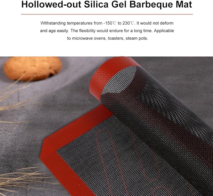 Baking Mat with Even Heat Conduction Non-stick Pad Silicone and Glass Fiber and Heat Resistant Features for Home Baking of Pizza and Bread - Image 3