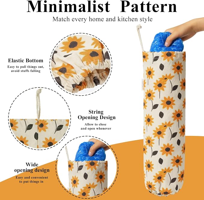 Plastic Bag Holder, Wall Mount Grocery Bag Organizer Dispenser, Heavy Duty Storage Holder for Home, Kitchen, Camper - Image 2