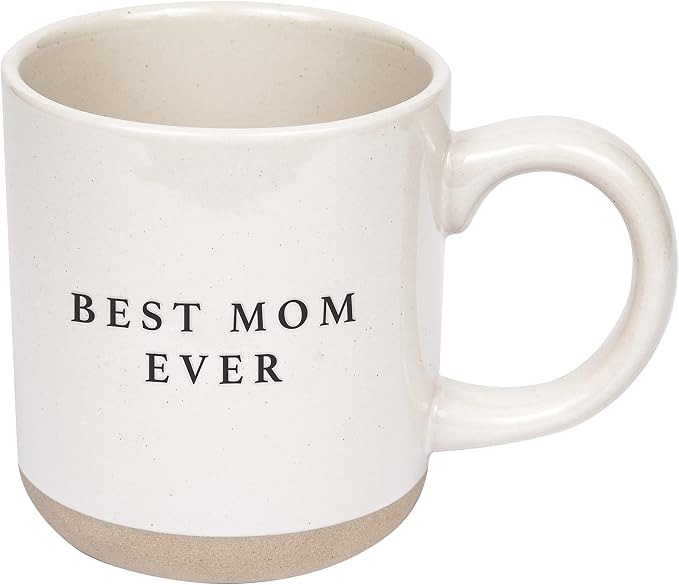 Sweet Water Decor Best Mom Ever Stoneware Coffee Mugs - 14Oz Cute Coffee Mugs for Hot and Cold Drinks - Dishwasher and Microwave Safe - Mothers Day Gift - Ideal for Tea & Espresso by SweetWaterDecor