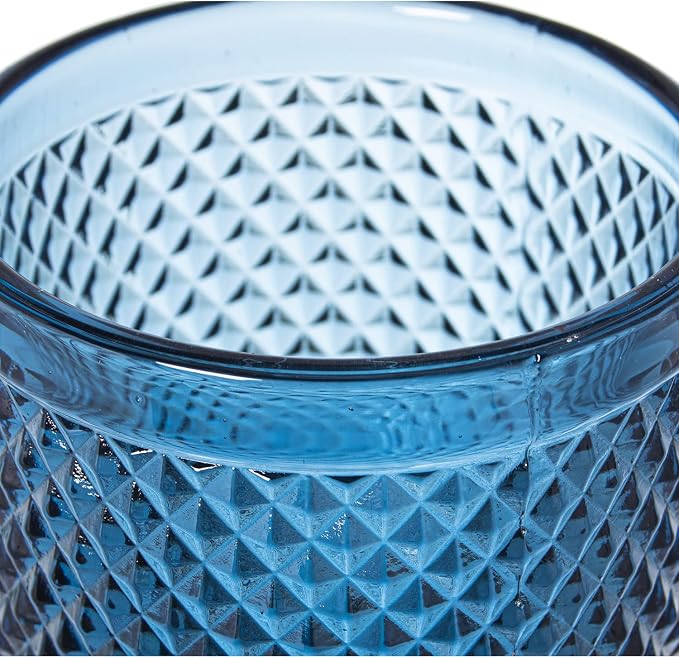 DRW Set of 6 Glass Glasses 300 ml in Blue ø9x16,5 cm - Image 2