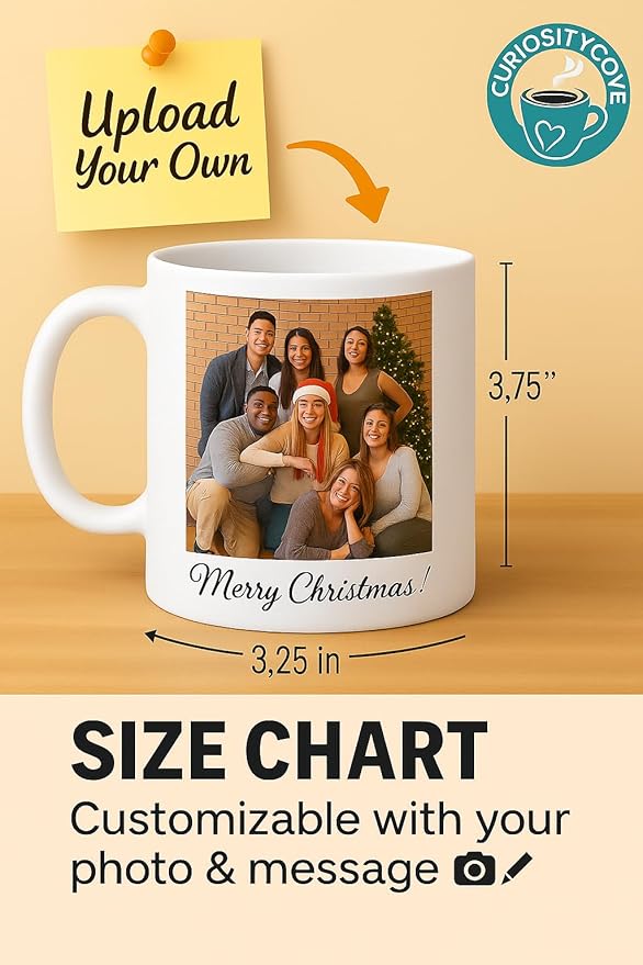 Personalized Coffee Mug | Custom Photo, Text, or Logo Cup (11oz, White Rim, Inner, and Handle) |Dishwasher & Microwave Safe |Unique Gift for Men & Women –Taza Personalizada