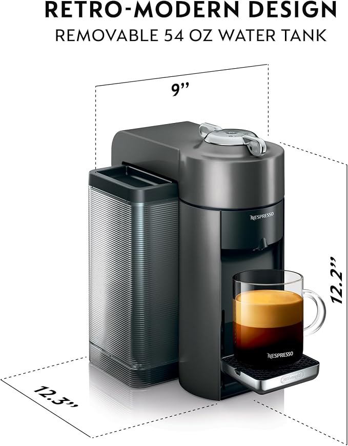 Nespresso Vertuo Coffee & Espresso Maker by De'Longhi | Graphite metal coffee machine. Brews 4 cup sizes with Centrifusion extraction for barista-grade coffee and espresso at home. - Image 3