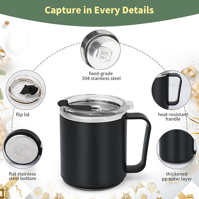 VOBAGA Mug Warmer with 15oz Mug Set, Smart Coffee Mug Warmer for Desk with 5 Temp Settings & 2-12H Auto Shut Off, Coffee Warmer for Candles, Coffee, Cocoa, Milk, Best Coffee Gifts for Men Women - Image 3