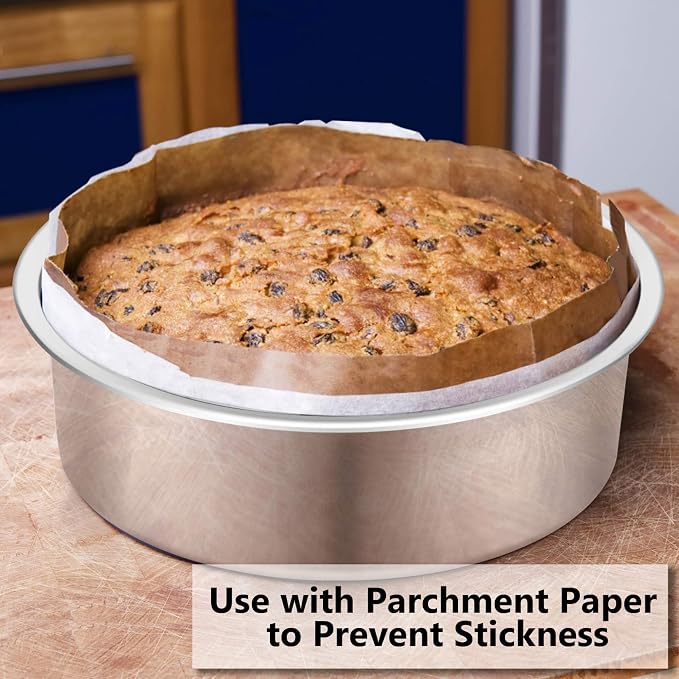 P&P CHEF 6 Inch Cake Pan Set of 2, Stainless Steel Round Baking Cake Pans | For Baking Serving, Non Toxic & Healthy, Leak-proof & Easy Clean, Mirror Finish & Easy Releasing, Oven & Dishwasher Safe - Image 7