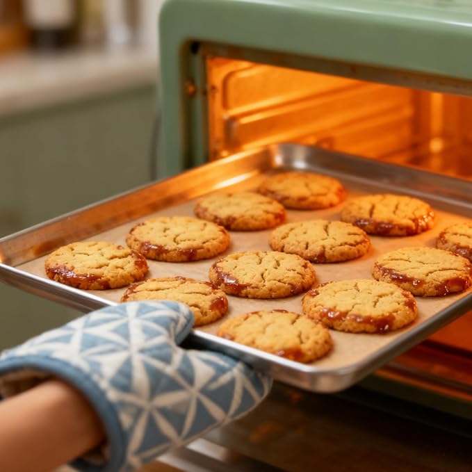 LEXININ Stainless Steel Baking Sheets, 17 x 12 x 1 Inch, Cookie Pans for Oven, 4-Piece Set, Silver - Image 7