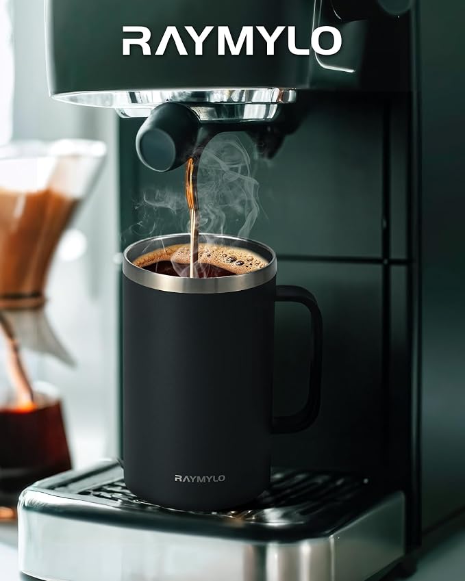 RAYMYLO Insulated Coffee Mug 24 oz, Spill-Proof & Detachable Slider Lid | Double Wall Stainless Steel with Thorough Clean Lid & Handle, Cold for 9 Hrs, Suitable for Camp Home Office - Image 7