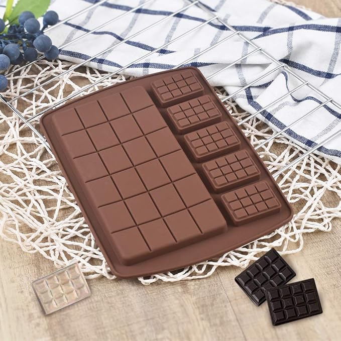 Newk Silicone Break Apart Chocolate Molds, Candy and Energy Bar Silicone Molds, Pack of 6