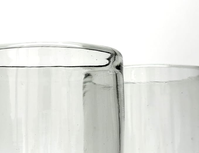 18 oz Hand Blown Mexican Drinking Glasses - Set of 6 tumblers, 18 fl oz each, Clear - Image 2