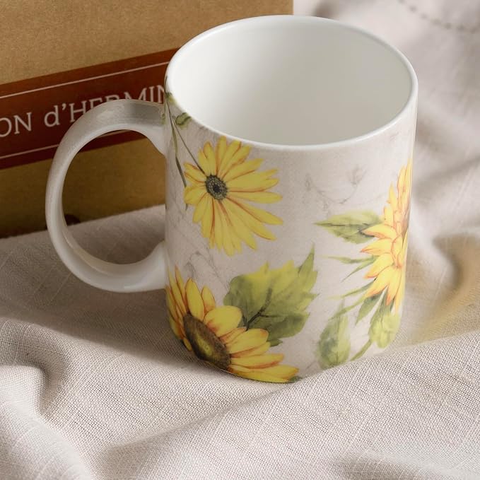 Maison d' Hermine Coffee Mug with Handles Tea Cups (12 Ounce, Pack of 2) | Fine Bone China Coffee Mugs for Hot Beverages Cappuccino Latte Home Restaurant Hotel Spring Summer -Candice - Image 8