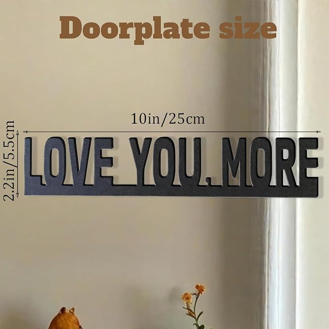 Love You More Cute Metal Door Topper Love You Bye Over Door Frame Decor Corner Sign Black Ornaments Wood Decorations Funny Christmas - Image 7
