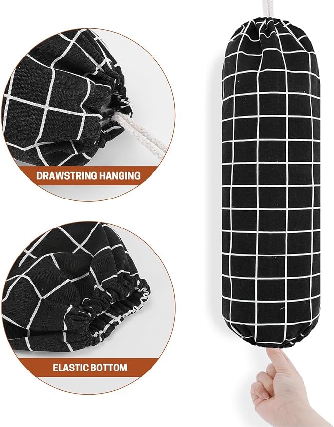 SWISSELITE Reusable Plastic Bag Organizer, Wall Mount Grocery Bag Storage Dispenser, 22x9 IN - Image 3