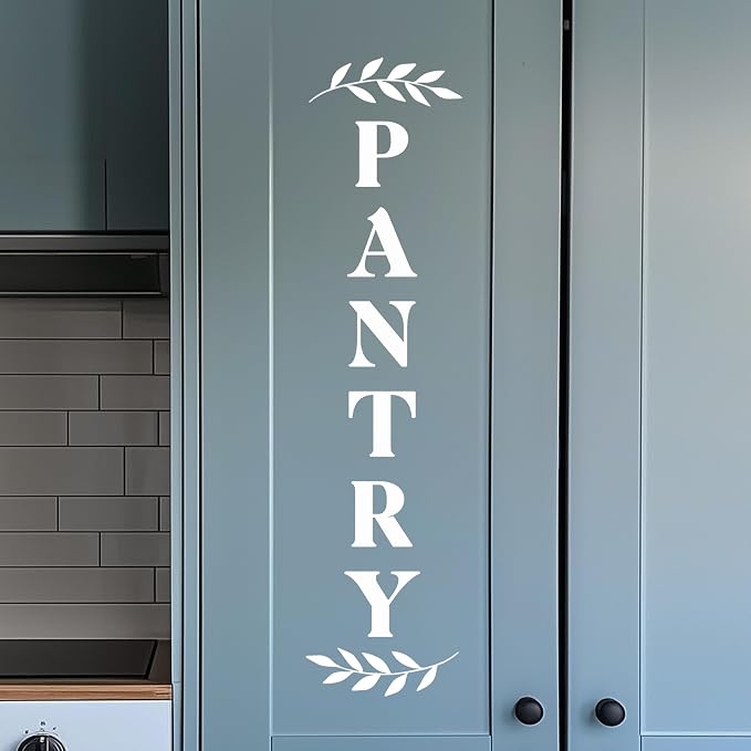 Pantry Door Vinyl Decal – Farmhouse Kitchen Decor Sticker – White Pantry Door Sign for Kitchen Organization (White, H - 27.6 inch) - Image 7