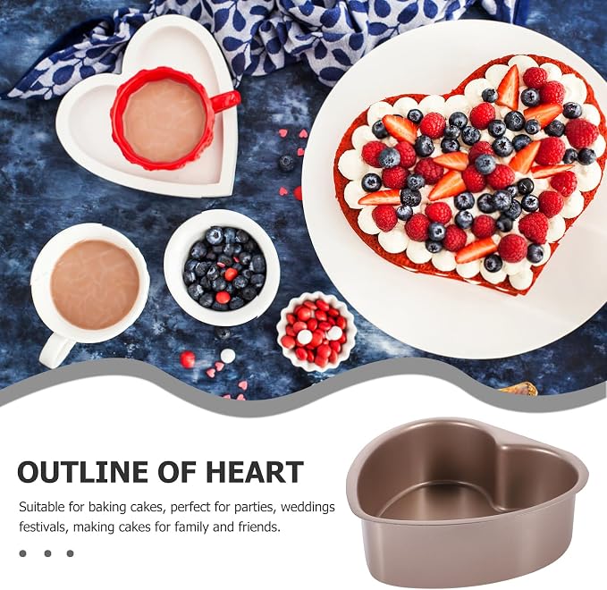 VOSAREA Heart Shaped Cake Pans with Removable Bottom Stainless Steel Heart Cake Mold Springforms Cheesecake Pan Diy Baking Mold Tool for Valentines Day Wedding (6 Inch) - Image 5