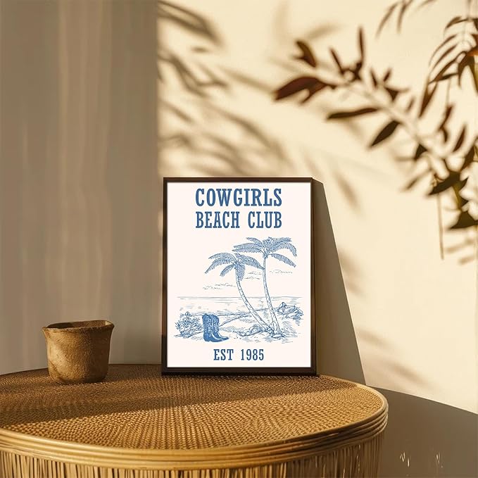 XOCUUI Light Blue Coquette Trendy Preppy Wall Art Prints, Coastal Granddaughter Wall Art for Girls Dorm, Blue Coquette Posters for Girls Bedroom Dorm, 8x10 Unframed - Image 6