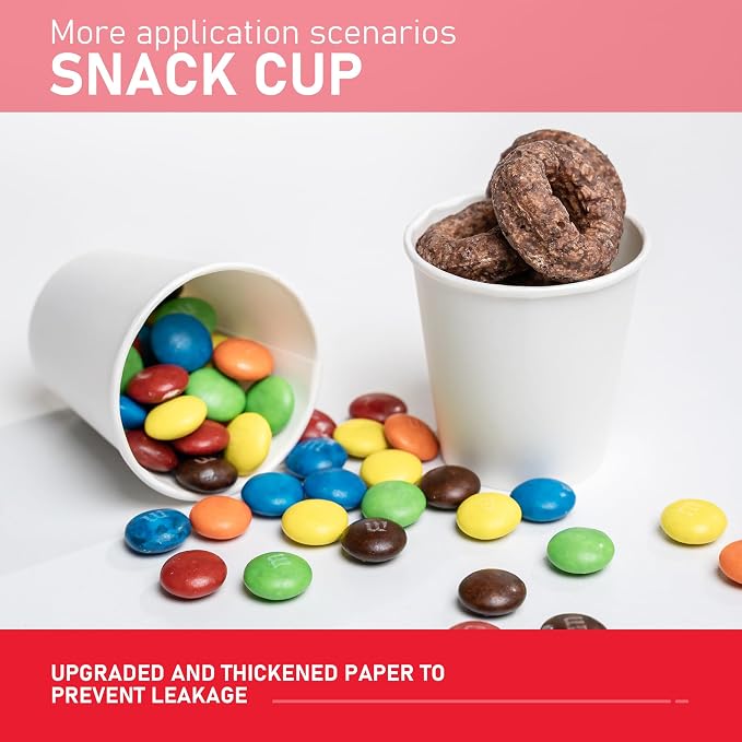 500 Pack 3 oz Disposable Paper Cups for Bathroom, Mouthwash Cups, White Small Drinking Cups, Leak-Free Small Coffee Cup for Daily Use, Travel, and Camping - Image 8