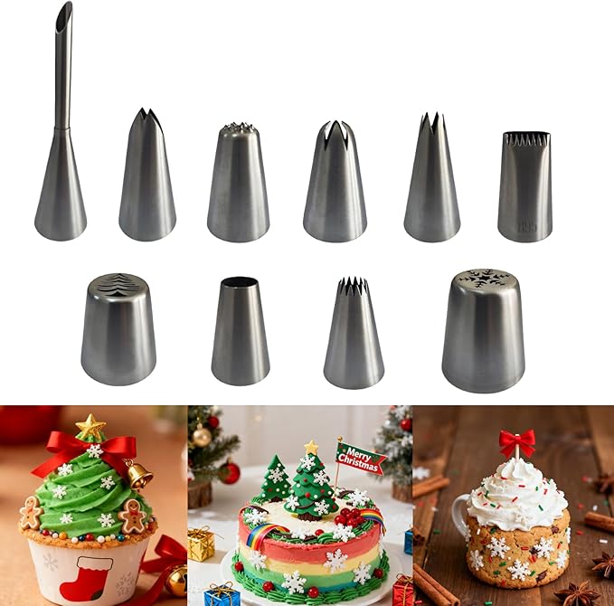 Reusable Cotton Piping Bags & Tips Set -16" Large Pastry Bag with 10 lcing Tips + 2 Couplers for Cake Decorating, Baking Supplies