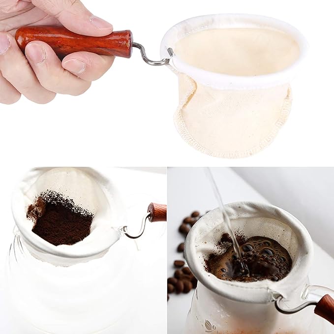 Reusable Washable Coffee Cloth Filter Handmade for Pour Over Coffee Dripper (S)