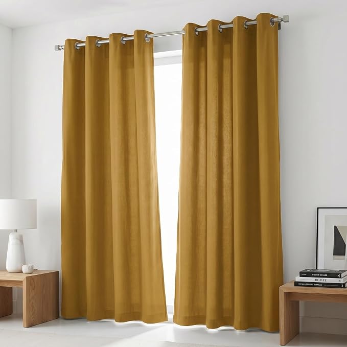 Urban Villa Cotton Grommet Curtains 50x84 (2 Panels) Yellow by CottonTrends