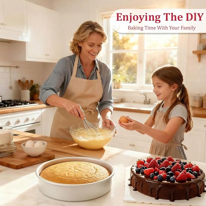 8.7 Inch Silicone Round Cake Pan Set of 2, Nonstick Silicone Springform Pan for Baking Suitable for Making Layers, Cheese & Chocolate Cakes - Image 6