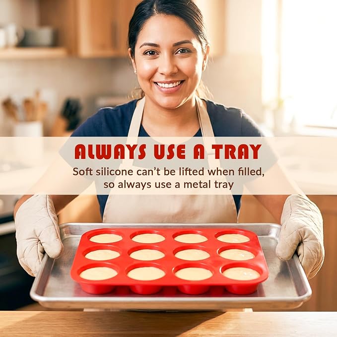 HKNMTT 2Pcs Silicone Muffin Pans for Baking 12Cups BPA-Free Egg Bites Mold | Regular Size, Non-Stick, Food-Grade, Oven Safe, Cupcake Pans Muffin Tin - Image 7