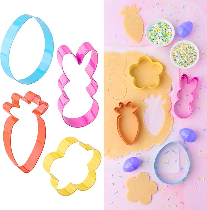Cookie Cutter Kingdom, Easter Cookie Cutters, 4 packBaking, Cake Decorarting, Mold for Cakes Biscuits and Sandwiches (Easter)