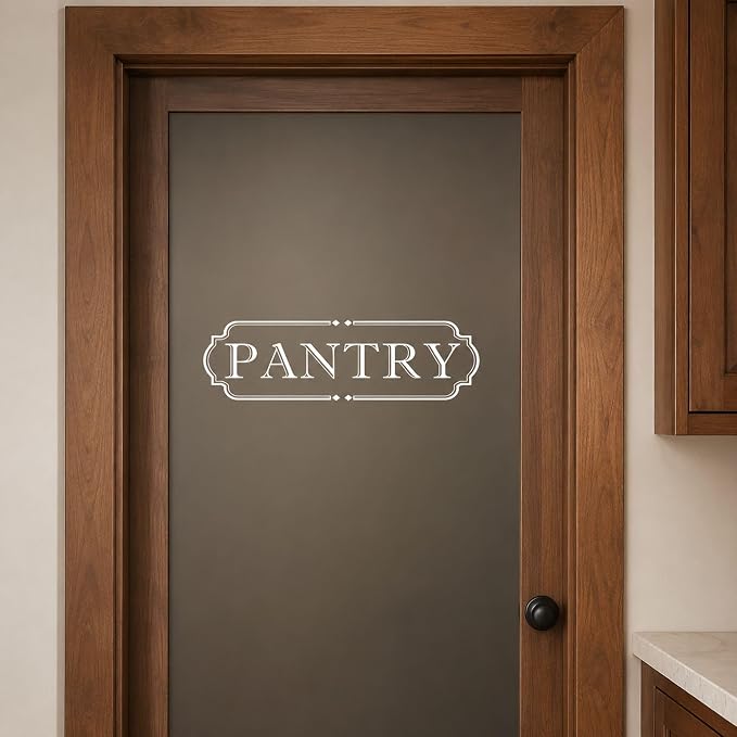 Pantry Door Label Vinyl Decal: 15 X 4.6 Inch White Transfer Design | 1 White Die-Cut Decal For Smooth Pantry Doors With Transfer Tape - Image 4