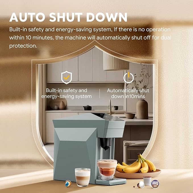 3-in-1 Coffee Maker & Espresso Machine for Pods & Grounds, Fits K Cup/Nes/Grounds, 4 Cup Sizes & Custom Brew Volume/Temp, 4.72" W for Kitchen/Office/Dorms,27 oz Tank - Image 5