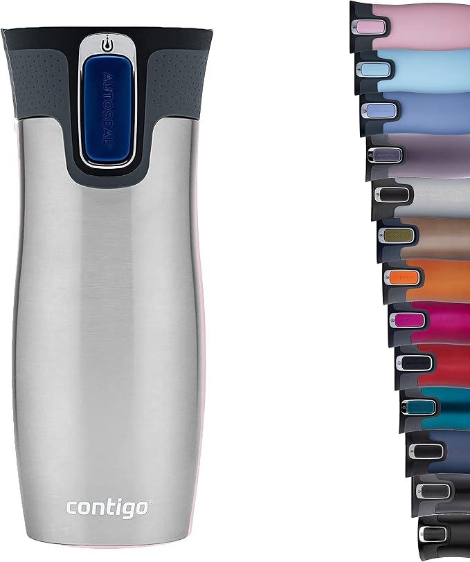 Contigo West Loop Autoseal Travel Mug, Stainless Steel Thermal Mug, Vacuum Flask, Leakproof Tumbler, Coffee Mug with BPA-Free Easy-Clean Lid by Unknown