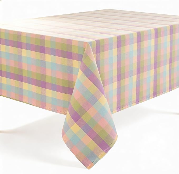 Urban Villa Tablecloth Cotton Tabletop 60x102 (8-10 Seats) Easter Checks by CottonTrends