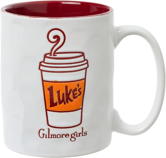 Silver Buffalo Gilmore Girls Coffee, Wax Resist Ceramic Pottery Mug, 17oz | Lukes, Cup, Pot Logo, 0.5 Liters by SilverBuffalo