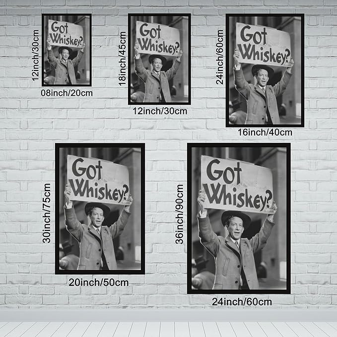 UXCBIA Whiskey Protest, Black And White Alcohol Speakeasy Poster Canvas Poster Bedroom Decor Sports Landscape Office Room Decor Gift Black Frame 12x18in(30x45cm) - Image 2