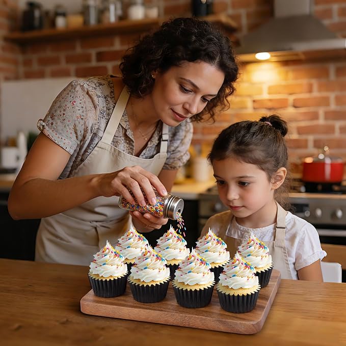 Caperci Heavy Duty Black Cupcake Liners 150pcs - Standard Grease-Resistant Paper Muffin Baking Cups, Odorless, No Muffin Pan Needed, Easily Peels (Black) - Image 4