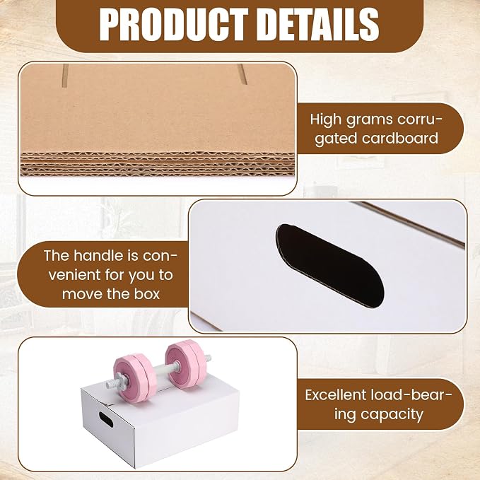 MotiMind 2 Sets Mug Moving Boxes with Divider Kits 17 x 13 x 6 Inches Mug Packing Shipping Box Kitchen Moving Boxes Storage Carrier with 18 Pcs Foam Pouches and Handles for Glasses Cup Wine Packing - Image 3