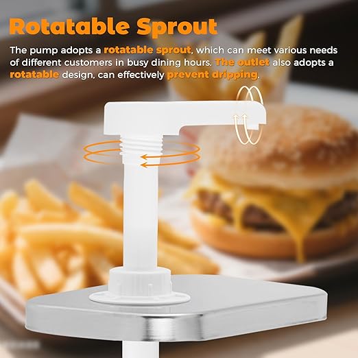 3PCS Sauce Pumps 1.2Oz Pumps Dispensers for Syrup Ketchup Dressing Jam, Plastic Pumps for Condiment Pump Station Nacho Cheese Dispenser Pump