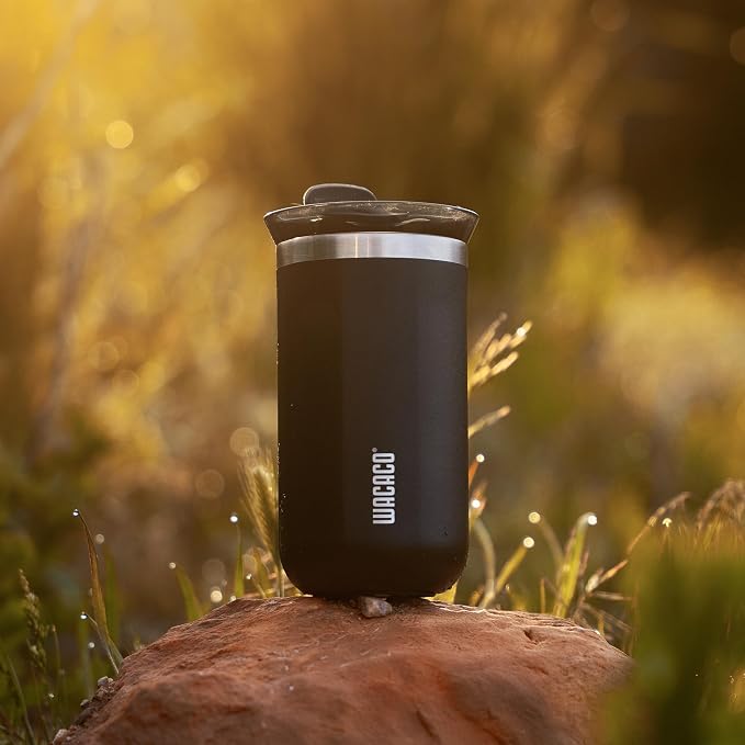 WACACO Octaroma Lungo Vacuum Insulated Coffee Mug, Double-wall Stainless Steel Travel Tumbler With Drinking Lid, 10 fl oz(300ml), Ceramic Black - Image 2