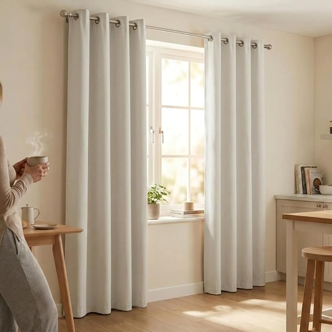 Urban Villa Cotton Grommet Curtains 52x96 (2 Panels) White - Image 9