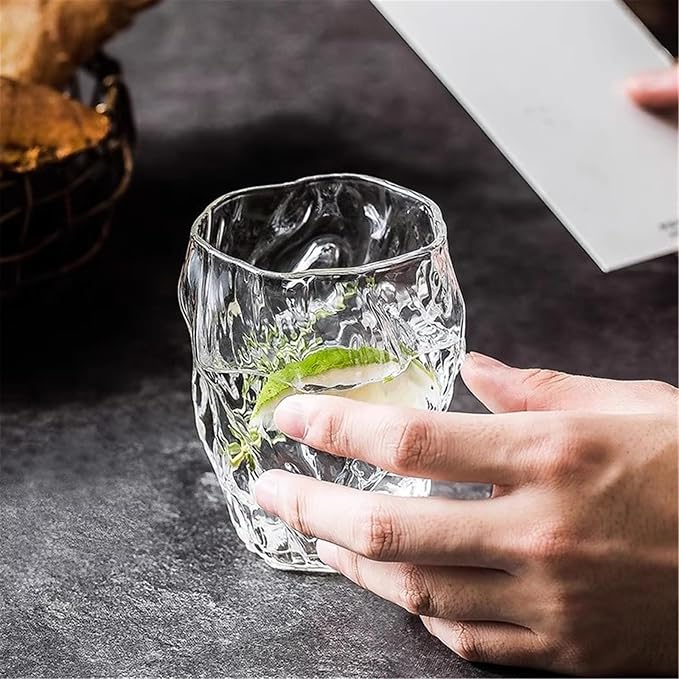 drinking glassware Bark Pattern Embossed Glass Cup 9oz Drinking - Image 5