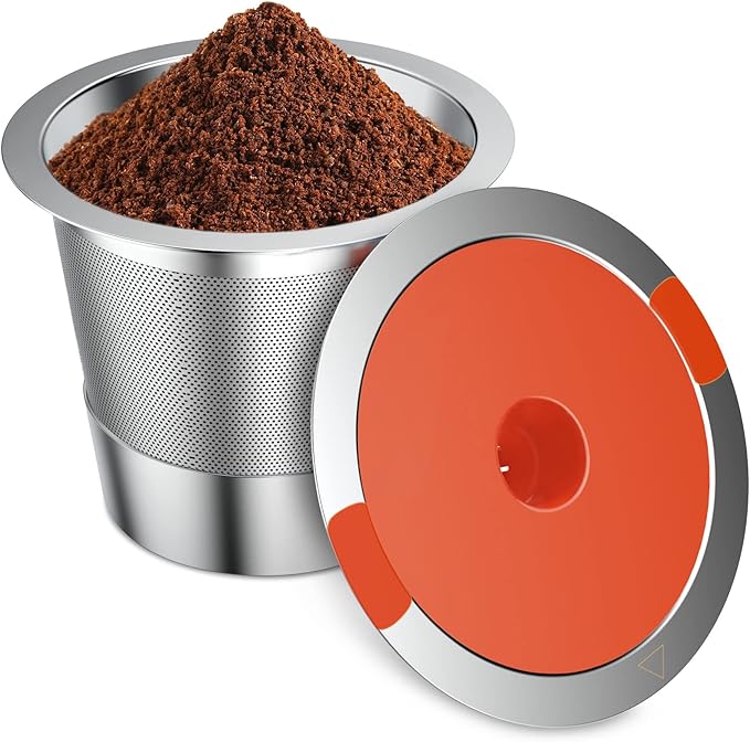 Reusable K Cups For Keurig Reusable Coffee Pods Compatible with 1.0 and 2.0 Keurig Single Cup Coffee Maker Stainless Steel K Cup,Non-BPA(1 pack)