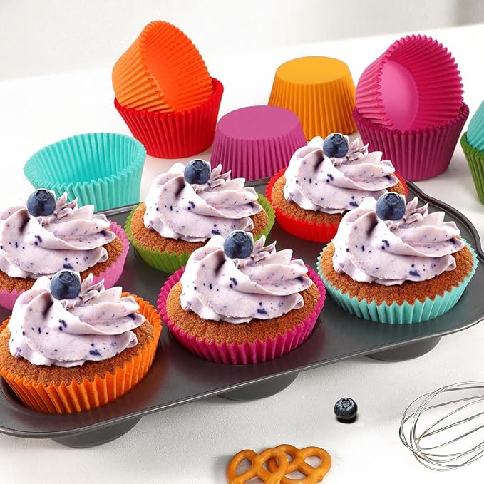 Caperci Colorful Mini Cupcake Liners 350 Counts - Grease-Proof Small Muffin Baking Cups, Odorless, Upgraded & Food Grade Paper Cupcake Wrappers - Image 3