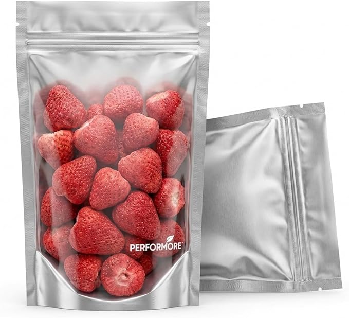 Stand Up Pouch Bags, 6" x 9", Heavy Duty, 100 Pack, Clear Front with Aluminum Foil Back - Resealable Ziplock and Heat Sealable for Food Storage by RingBinder