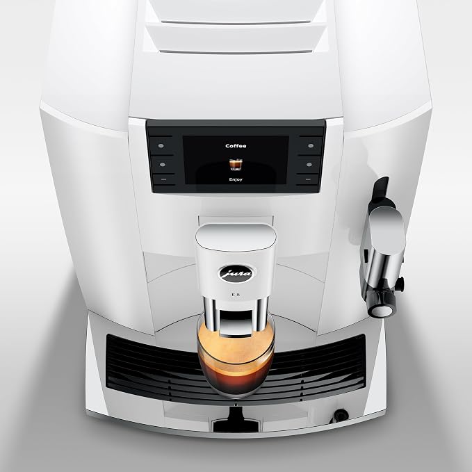 Jura E8 Piano White 15683 | E8 Coffee Machine in, Relevant information is shown in the cockpit, Between preparations - Image 7