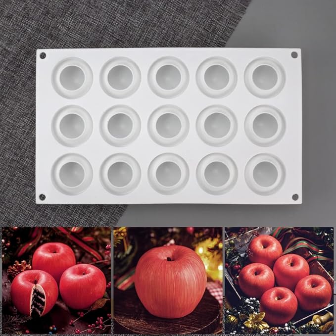 Silicone Mold Baking Pan Non-Stick Baking Pastry Chocolate Cake Dessert DIY Decoration Tools (Apple S_11.8x6.8x0.14 inch)