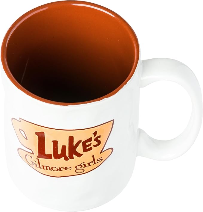 Silver Buffalo Gilmore Girls Diner, Wax Resist Ceramic Pottery Mug, 17oz | Luke's Logo, Sign, 0.5 Liters - Image 4