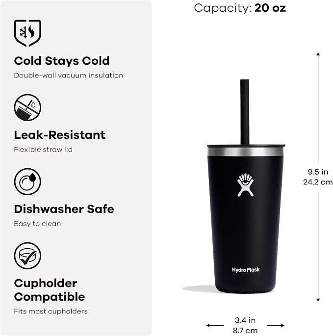 Hydro Flask 20 Oz All Around Tumbler Straw Lid Botanical Bliss Agave - Image 3
