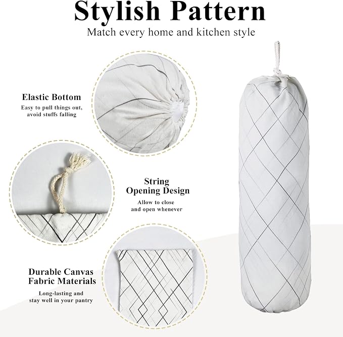 Plastic Bag Holder, Wall Mount Plastic Bag Organizer Dispenser, Heavy Duty Grocery Bag Storage Holder for Home Kitchen Camper - Image 3