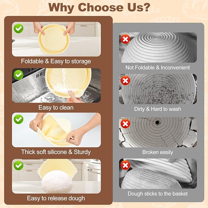 Sourdough Starter Kit 13Pcs Sourdough Bread Baking Supplies, Complete Bread Making Tools 9in Round & 10in Oval Silicone Banneton Proofing Basket Set with Sour dough Starter Jar