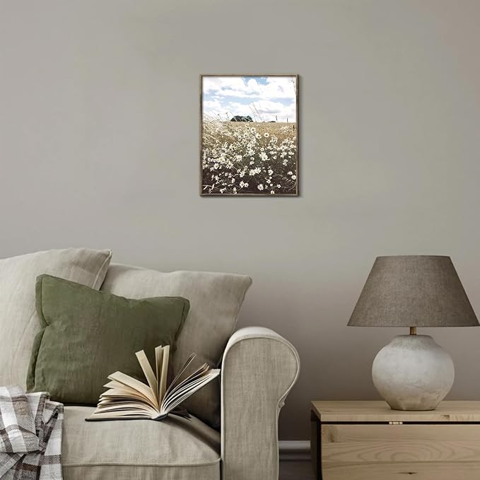 XOCUUI Wall Art for Living Room Landscape Canvas Wall Decor Meadow with Flowers Vintage Paintings Classical Wildflower Field Scene Boho Floral Pictures Decor Gifts for Bathroom Bedroom 8x10 Unframed - Image 4